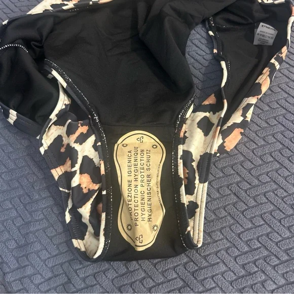 Eomenie Tankini Two Piece Tummy Control High Waist Full Coverage Slim XL Leopard - Picture 7 of 9